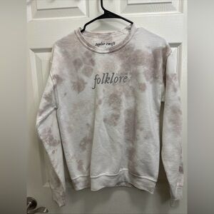 Taylor Swift Women’s Small Pink And White Folklore Album Crewneck Sweatshirt